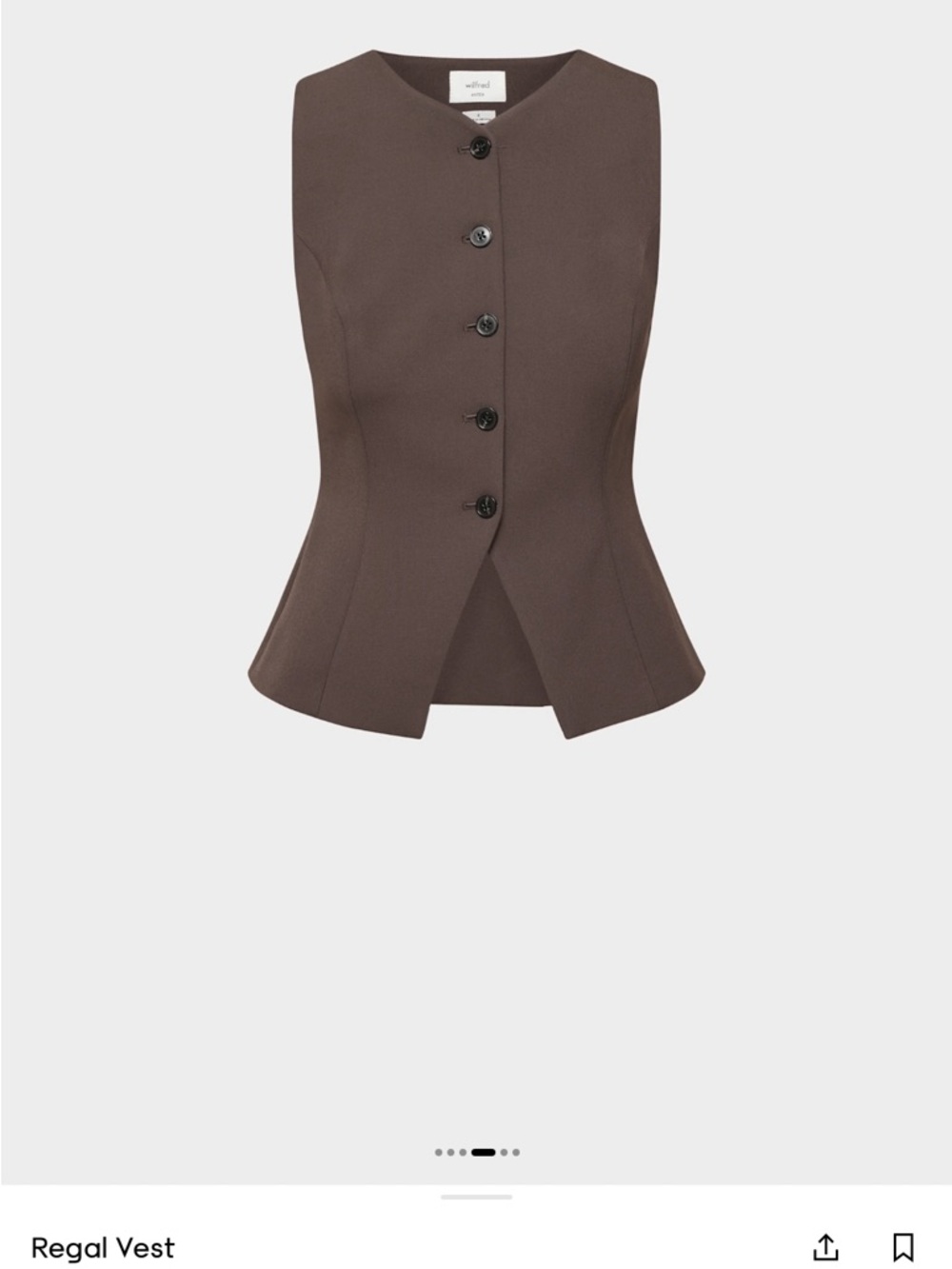 Aritzia Regal Vest in Chocolate Brown